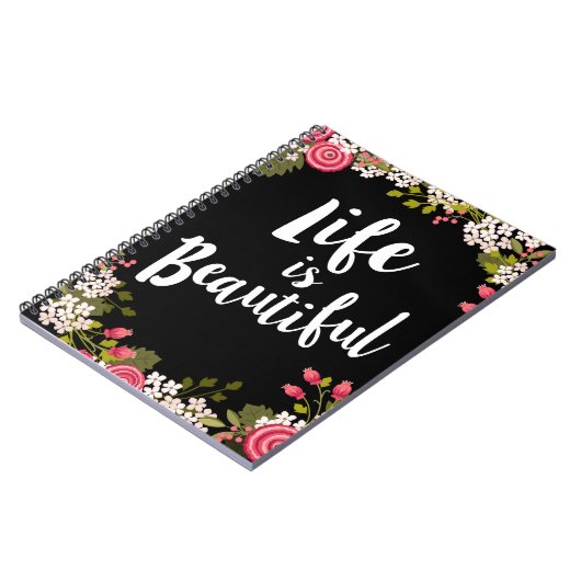 Sweet Pink Floral Life is een prachtig dagblad Notitieboek (Linkerzijde)