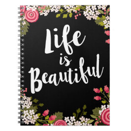 Sweet Pink Floral Life is een prachtig dagblad Notitieboek