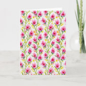 Sweet Pink Floral Pattern Greeting Kaart (Voorkant)