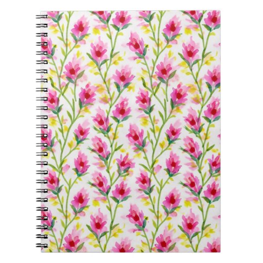 Sweet Pink Floral Pattern  Notitieboek (Voorkant)