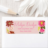 Sweet Pink Flowers Floral Label (Insitu)