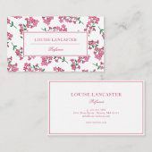 Sweet Pink Flowers Floral Pattern Visitekaartje (Voorkant / Achterkant)