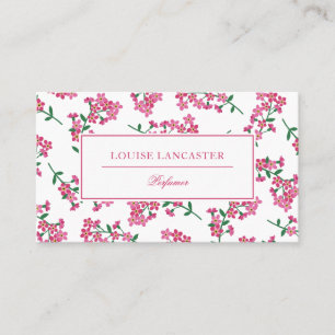 Sweet Pink Flowers Floral Pattern Visitekaartje