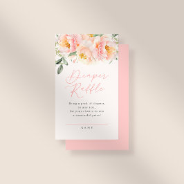 Sweet Pink Flowers Meisje Baby shower Luier Raffle Informatiekaartje