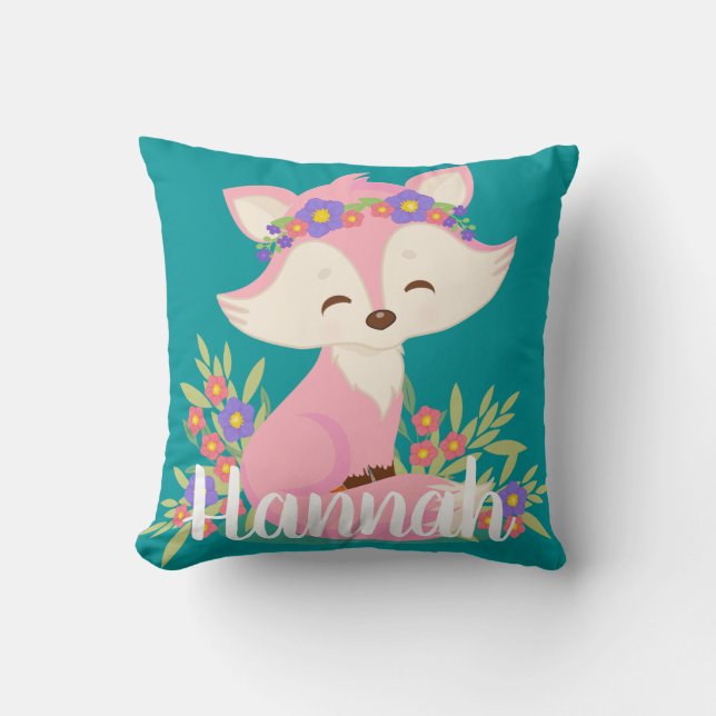 Sweet Pink Fox op maat Kussen (Voorkant)