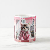 Sweet Pink Funny Cat Koffiemok (Center)