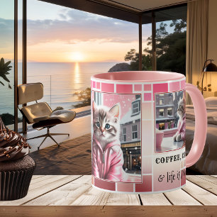 Sweet Pink Funny Cat Koffiemok