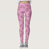 Sweet Pink Garden Flowers Pattern Leggings (Voorkant)