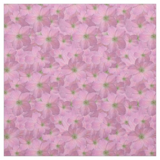 Sweet Pink Garden Flowers Pattern Stof (Swatch)
