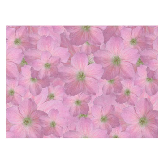 Sweet Pink Garden Flowers Pattern Tafelkleed (Voorkant (Horizontaal))