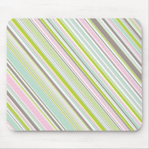Sweet Pink Garden Stripes Fun Pattern Mousepad Muismat
