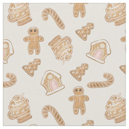 Sweet Pink Gingerbrood Kerstmis naadloos patroon Stof