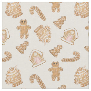 Sweet Pink Gingerbrood Kerstmis naadloos patroon Stof