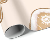 Sweet Pink Gingerbrood kerstpatroon Cadeaupapier (Rol Hoek)