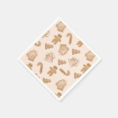 Sweet Pink Gingerbrood kerstpatroon Servet (Hoek)