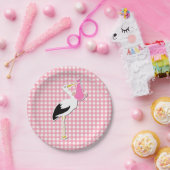 Sweet Pink Gingham and Stork Baby shower Bord (Feest)