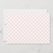 Sweet Pink Gingham Patroon Geboorte Aankondiging (Achterkant)