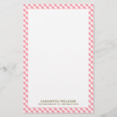 Sweet Pink Gingham Pattern Briefpapier (Voorkant)