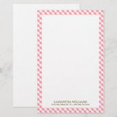 Sweet Pink Gingham Pattern Briefpapier (Voorkant / Achterkant)