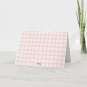 Sweet Pink Gingham Plaid Bow Meisje Baby shower Bedankkaart (Achterkant)