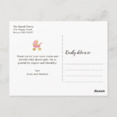 Sweet Pink Gold Carriage Baby shower Hartelijk dan Briefkaart (Achterkant)