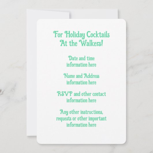 Sweet Pink Green Kerstboom gepersonaliseerd Kaart (Achterkant)