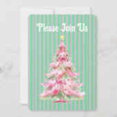Sweet Pink Green Kerstboom gepersonaliseerd Kaart (Voorkant)