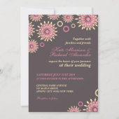 Sweet Pink Grey Floral Pattern Weddenschap Kaart (Voorkant)
