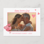 Sweet Pink Heart Foto en bericht Feestdagenkaart (Voorkant)