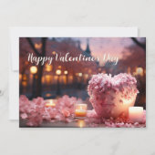 Sweet Pink Heart Happy Valentijnsdag Kaart (Voorkant)