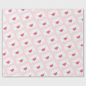 Sweet Pink Heart Letter Valentijnsdag Cadeaupapier (Vlak)