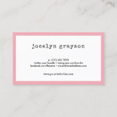 Sweet Pink Heart Romance Author Visitekaartje (Achterkant)