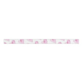 Sweet Pink Hearts Artisan Waterverf Pattern Love Grosgrain Lint (Voorkant)