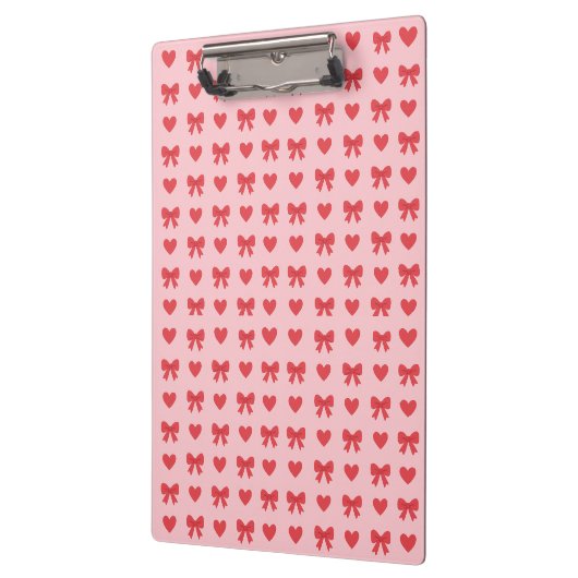 Sweet Pink Hearts & Bows Pattern Klembord (Links)