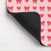 Sweet Pink Hearts & Bows Pattern Muismat (Hoek)