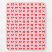 Sweet Pink Hearts & Bows Pattern Muismat (Voorkant)