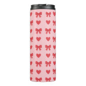 Sweet Pink Hearts & Bows Pattern Thermosbeker (Achterkant)