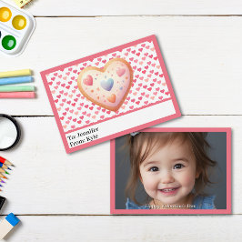 Sweet Pink Hearts Foto Classroom Valentijn's Day Notitiekaartje