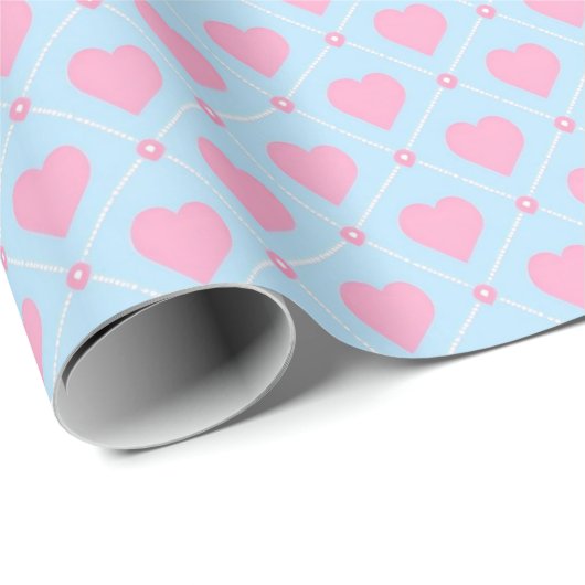 Sweet Pink Hearts Gift Wrap Cadeaupapier (Rol Hoek)