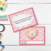 Sweet Pink Hearts Mini Classroom Valentijnsdag Notitiekaartje