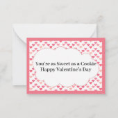 Sweet Pink Hearts Mini Classroom Valentijnsdag Notitiekaartje (Achterkant)