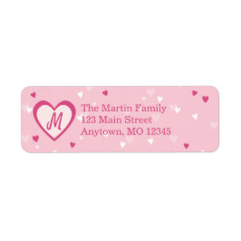Sweet Pink Hearts Valentijn Return Address Etiket