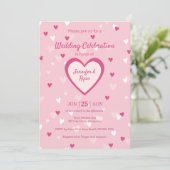 Sweet Pink Hearts Valentijn Weddenschap Kaart (Staand voorkant)