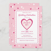 Sweet Pink Hearts Valentijn Weddenschap Kaart (Voorkant / Achterkant)