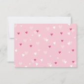 Sweet Pink Hearts Valentijn Wedding RSVP Kaartje (Achterkant)