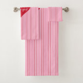 Sweet Pink Hearts Valentine Bath Towel Girlfriend Bad Handdoek (Insitu)