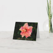 Sweet Pink Hibiscus Flower Custom Text Kaart (Voorkant)