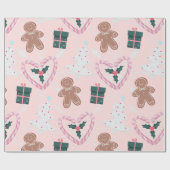 Sweet Pink Holiday Cheer Cadeaupapier (Vlak)