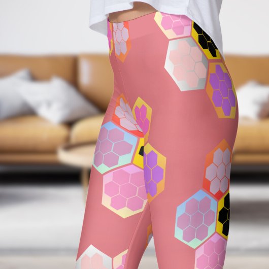 Sweet Pink Honey Kleurenpatroon Leggings