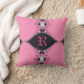 Sweet Pink Lacy-ontwerp Monogram-kussen Kussen (Deken)